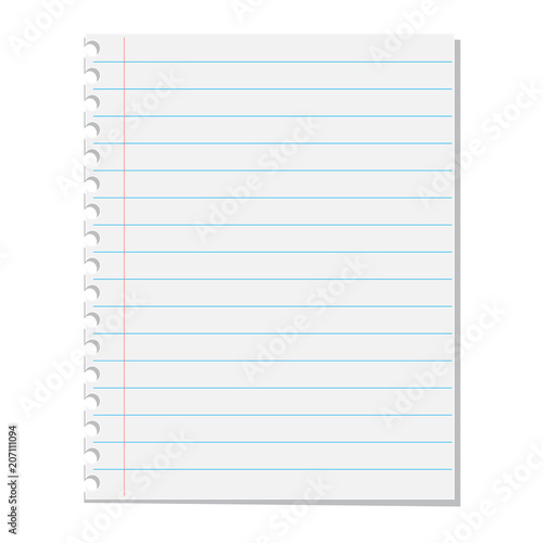 Paper sheet on white