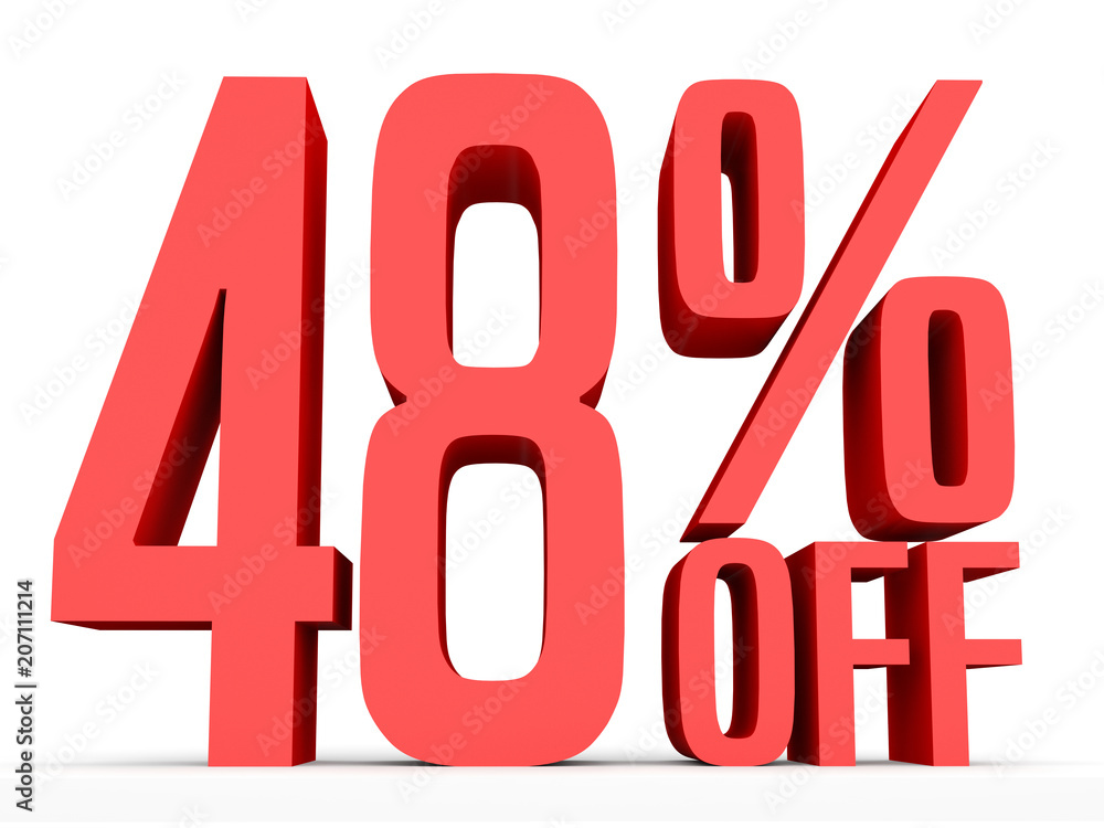 Forty eight percent off. Discount 48 %. Forty eight percent off. Discount 48 %.