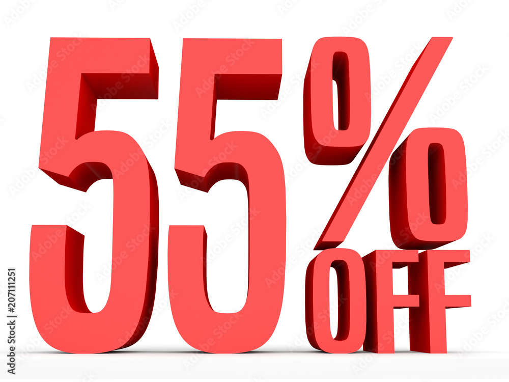 Fifty five percent off. Discount 55 %. Fifty five percent off. Discount 55 %.