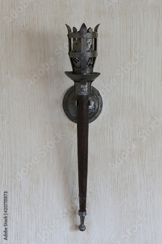 Bilde på lerret The lamp in the apartment, made as a mid-torch torch in the castle