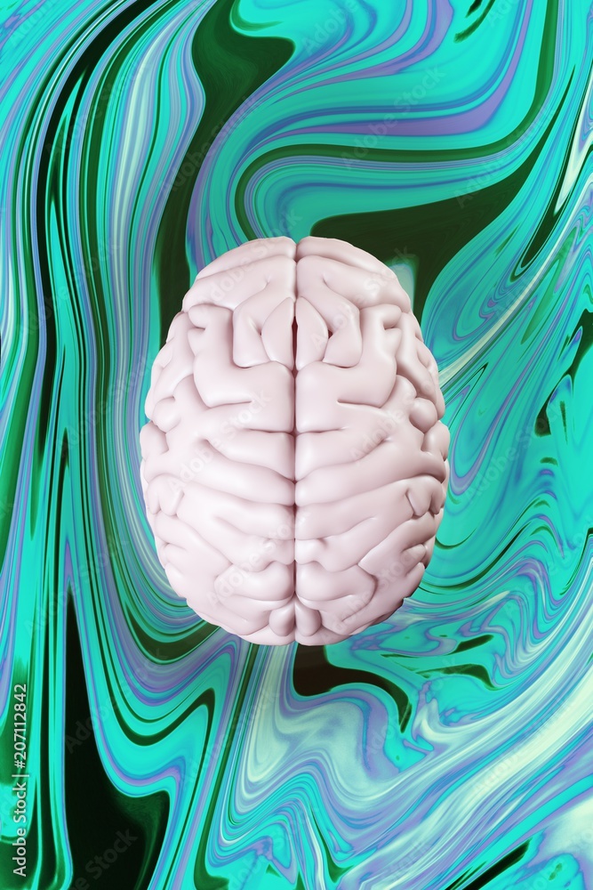 Composite image of brain - obrazy, fototapety, plakaty 