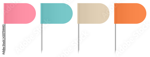 4 Flag Pins Rounded Retro