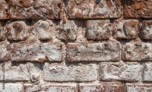 old brick wall showing weathered texture