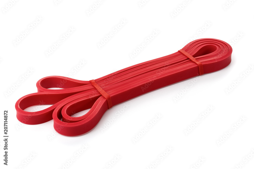 Resistance band for fitness and rehabilitation isolated on white background Resistance band for fitness and rehabilitation isolated on white background