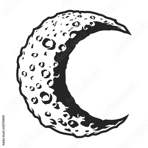 Vintage crescent moon concept