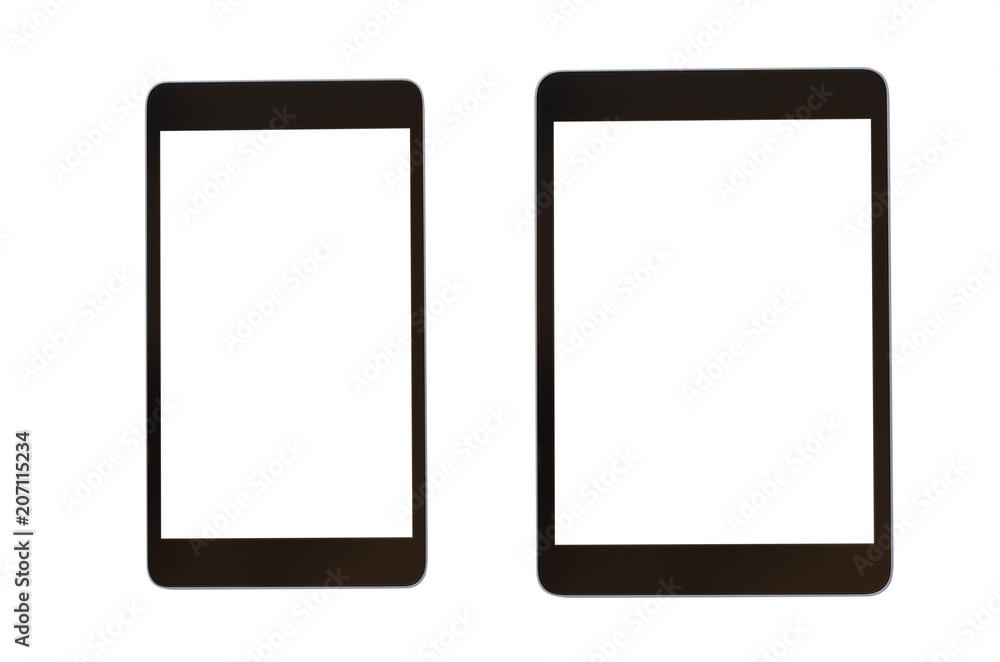 smartphone, digital tablet on white smartphone, digital tablet on white
