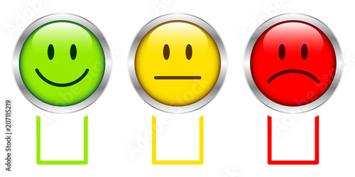 3 Silver Mood Faces Color Boxes Horizontal