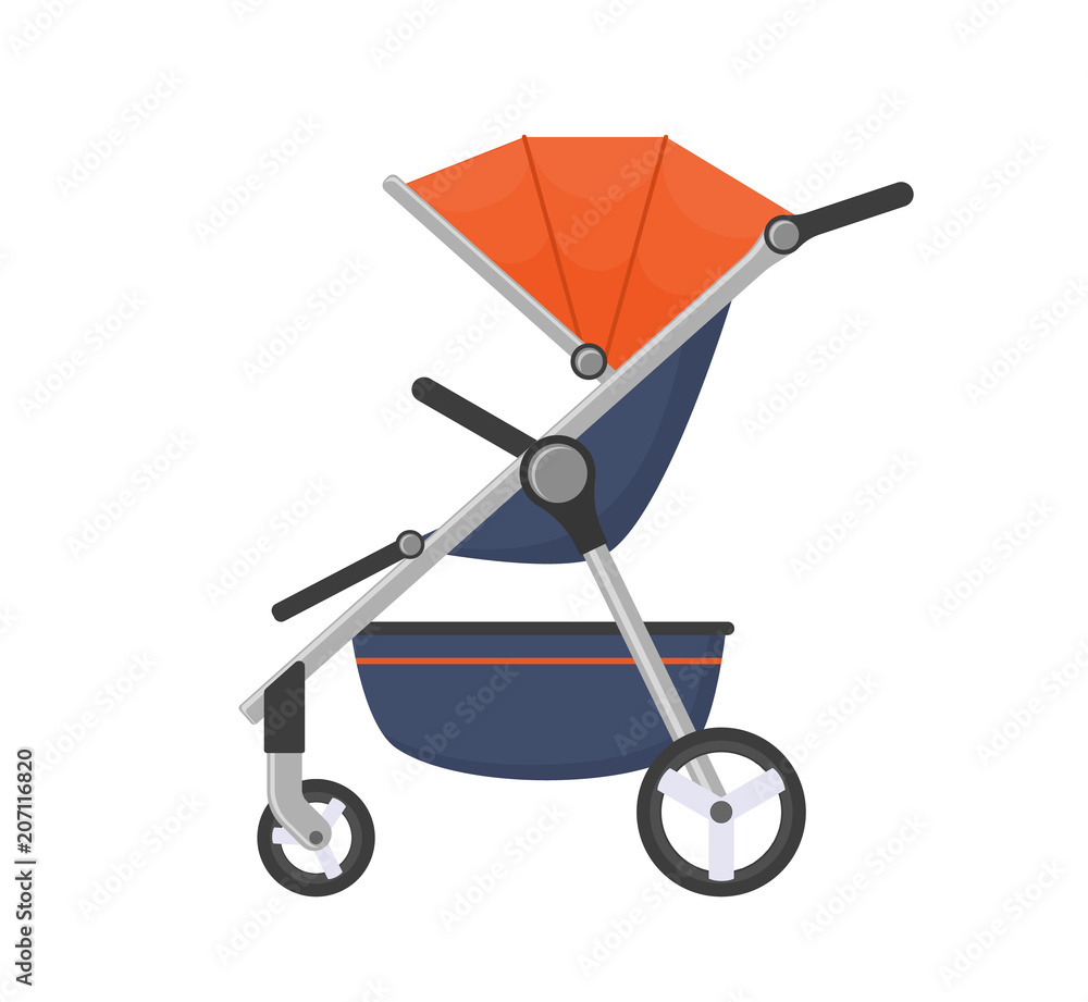 Vector stroller isolated on white background. Vector stroller isolated on white background.