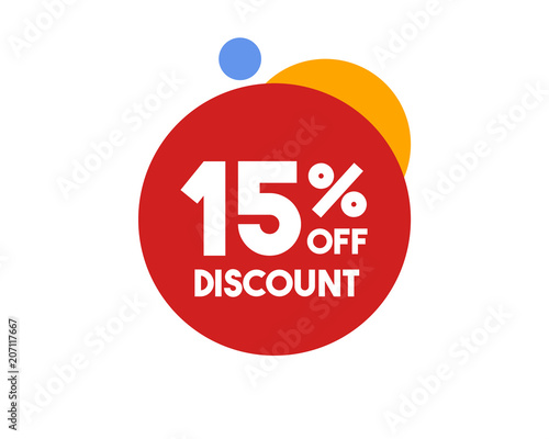 15 Discount Symbol Red Circle Design