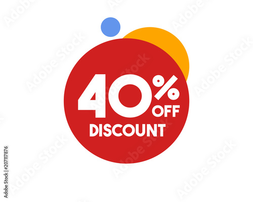 40 Discount Symbol Red Circle Design