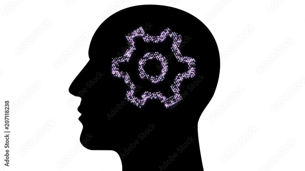 4k Circuit board with electrons forms gear model in AI human brain,people think symbol science,artificial intelligence,cyber futuristic applications. 4k Circuit board with electrons forms gear model in AI human brain,people think symbol science,artificial intelligence,cyber futuristic applications.