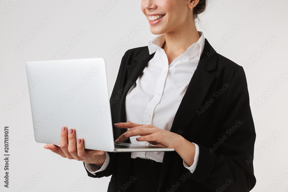 Cropped photo of smiling young business woman Cropped photo of smiling young business woman