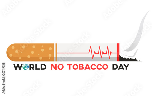 world no tobacco day text background , greeting card or poster for campaign stop smoking