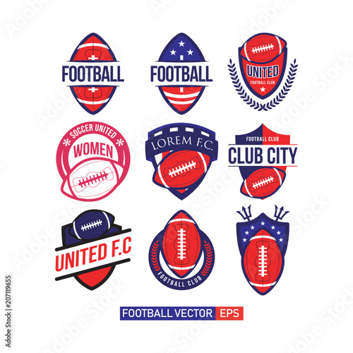 Football Club Set Logo Vector Template Design Illustration