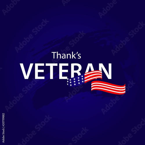 Thanks Veteran Vector Template Design Illustration