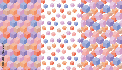 Assorted pale color cubes g...