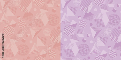 Abstract pale color geometry shapes seamless pattern.