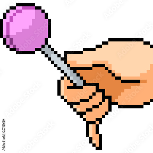 vector pixel art lollipop give