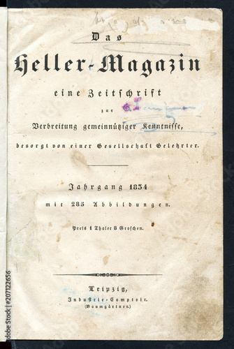 Set of "Das Heller-Magazin eine Zeitschrift zur Verbreitung gemeinnütziger Kenntnisse" for 1834