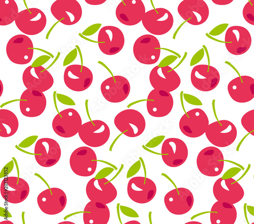 Red simple cherry seamless ...