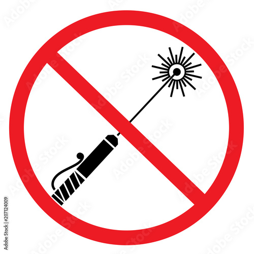 prohibited items laser pointers vector sign