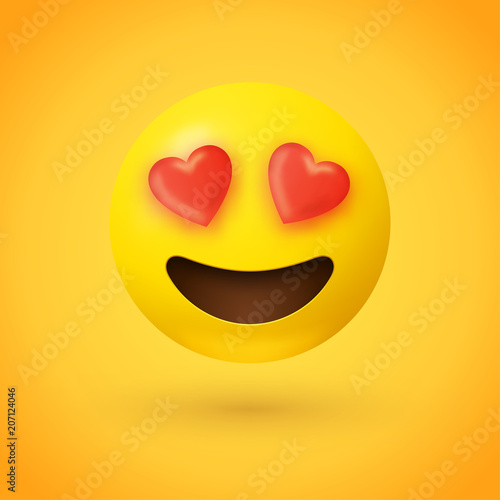 Loving eyes emoji - emoticon with eyes of red hearts