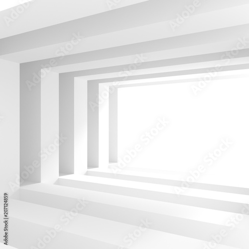 Abstract Interior Background. White Room with Window. Modern Architecture Wallpaper