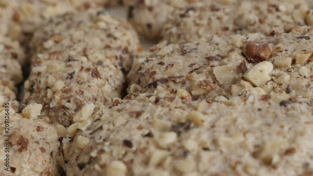 Walnut cookies orasnice on white 4K video Walnut cookies orasnice on white 4K video