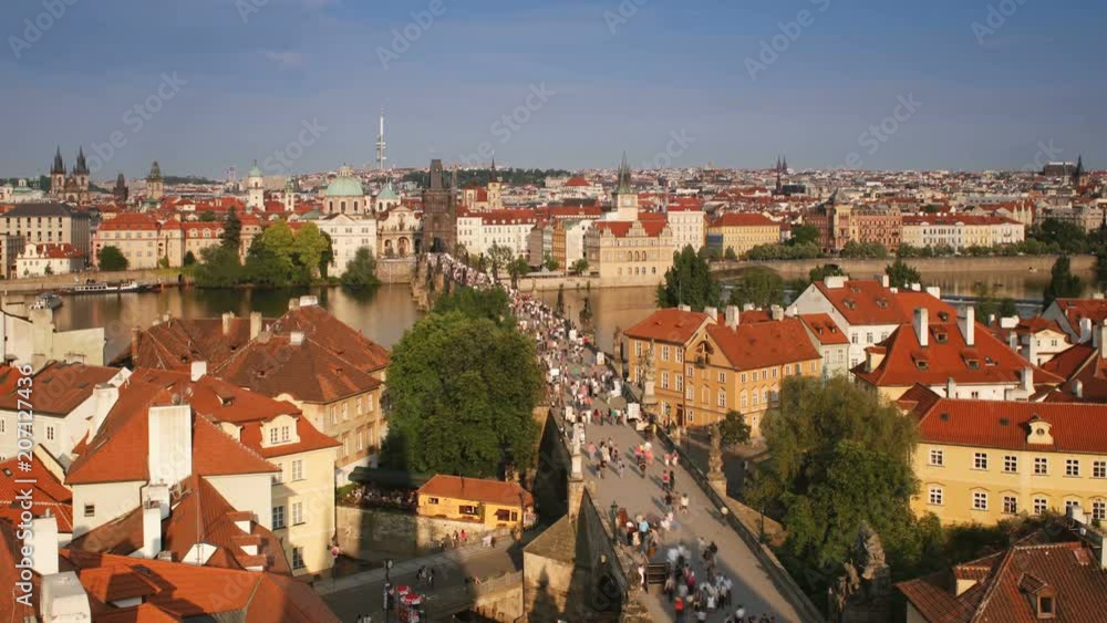 Bridges of Prague, this is the famous Charles Bridge over the River Vitava, Czech Republic, Europe - Time lapse Bridges of Prague, this is the famous Charles Bridge over the River Vitava, Czech Republic, Europe - Time lapse