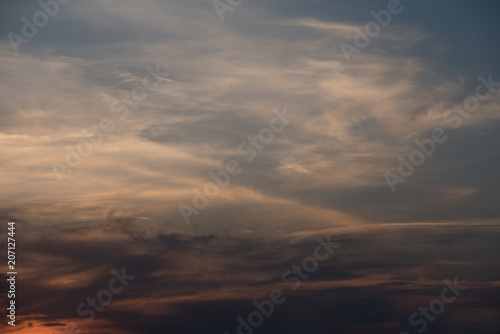 Dramatic clouds sunset background