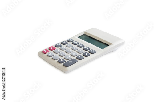 Top view of calculator isolated on a white background with clipping path.