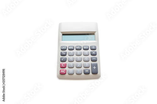 Top view of calculator isolated on a white background with clipping path.