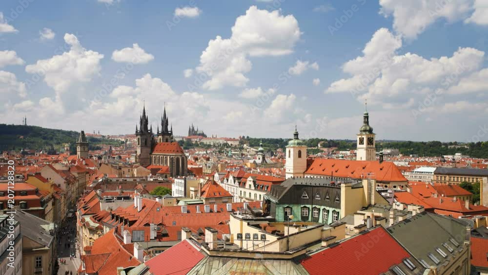 St. Nicholas Church and St. Vitus Cathedral, Prague, Czech Rep - T/lapse St. Nicholas Church and St. Vitus Cathedral, Prague, Czech Rep - T/lapse