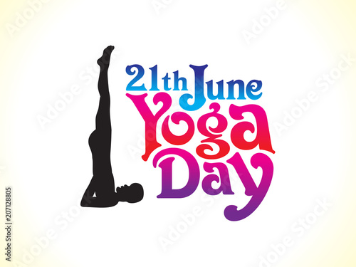 abstract creative yoga day text