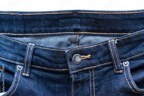 Close up of blue jeans denim jeans background.