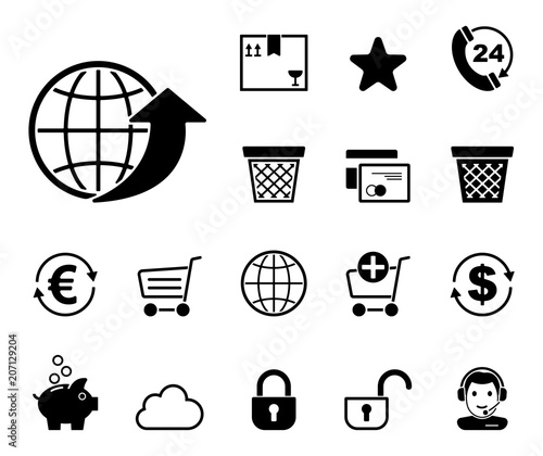 Onlineshop - Iconset (in Schwarz)