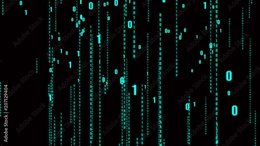 4k The Matrix style binary code,Matrix of changing from zero to one ...