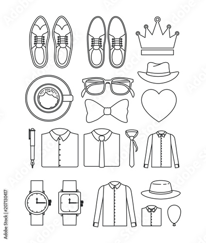 set male accessories icons vector illustration design