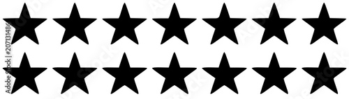 Two rows of black five-pointed stars on a white background