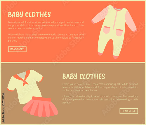 Baby Clothes Set of Sites Vector Illustration