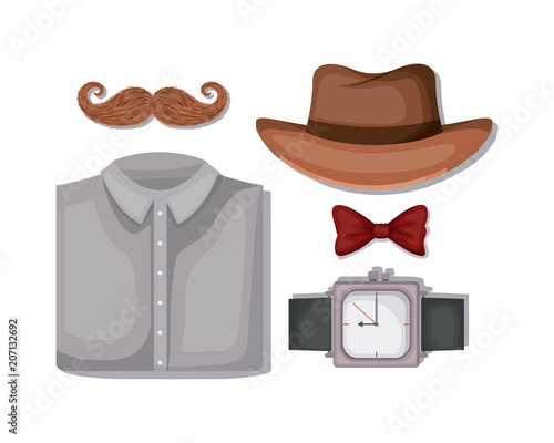 set male accessories icons vector illustration design