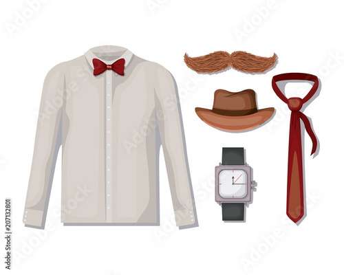 set male accessories icons vector illustration design