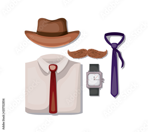 set male accessories icons vector illustration design