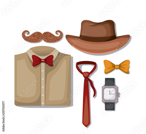 set male accessories icons vector illustration design