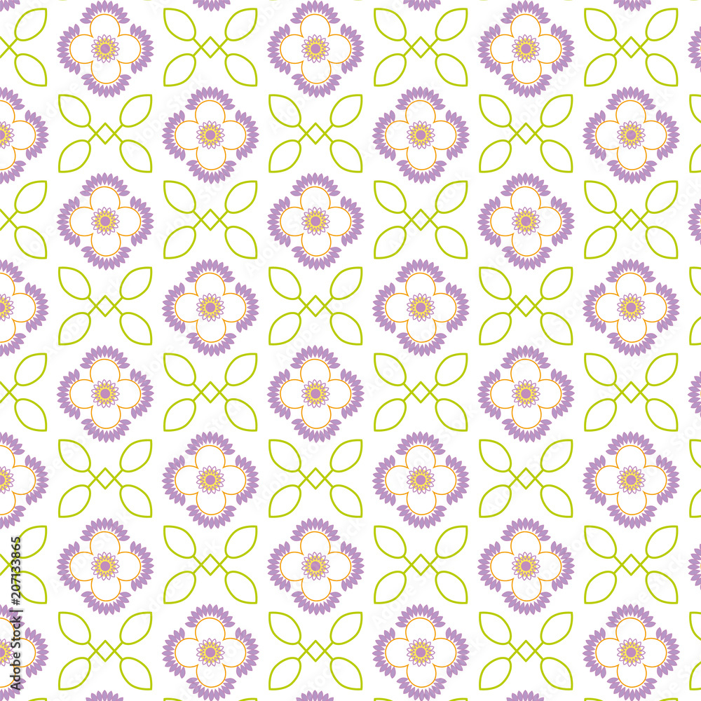 Pattern abstraction of leaves and flowers chess order