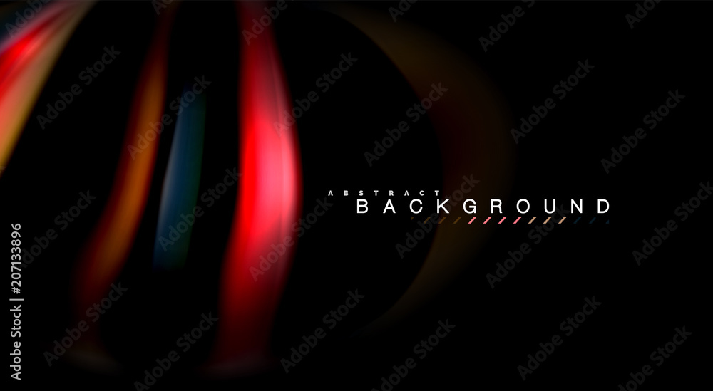 Abstract wave lines fluid rainbow style color stripes on black background. Artistic illustration for presentation, app wallpaper, banner or poster Abstract wave lines fluid rainbow style color stripes on black background. Artistic illustration for presentation, app wallpaper, banner or poster