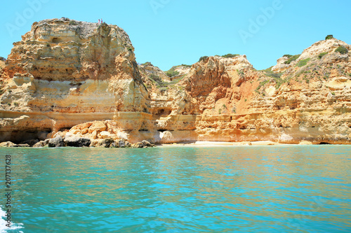 Rocky coast in Algarve, Atlantic Ocean, Portugal