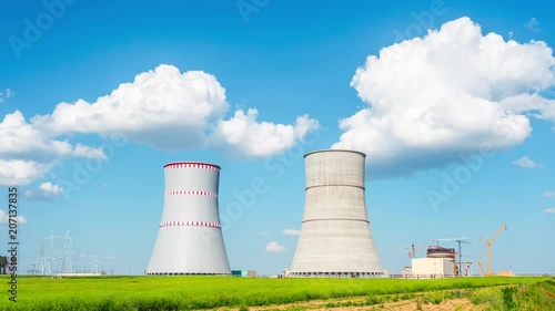 The Astravets Atomic Power Station under construction, time-lapse
 photo