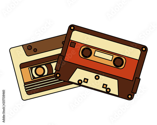 retro vintage cassette tape record music vector illustration