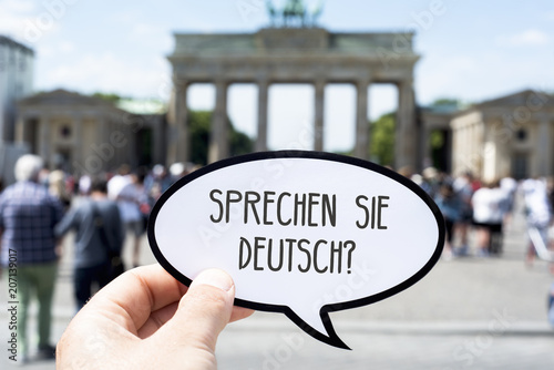 question do you speak german written in german photo